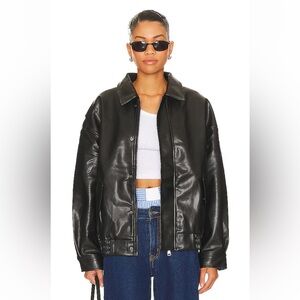 Lioness Black Faux Leather Jacket
